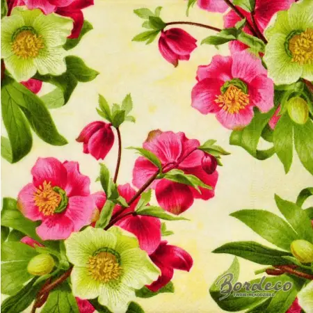 Serwetka do decoupage róża świąteczna 25x25 PAPER+DESIGN